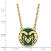 Black Bow Jewelry 14k Yellow Gold Plated Sterling Silver Colorado State Rams NCAA Necklace 18 Inch - 3 of 4