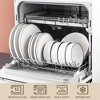 vancasso 16 Piece Set Of White With Black Rim Curved Vertical Edge Design Ceramic Tableware Serving 4 People - 3 of 4