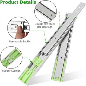 Full Extension Drawer Slides Rails, 12/14/16 Inch Drawer Slides 100LB Capacity, Heavy Duty Full Extension Ball Bearing - 1 of 4