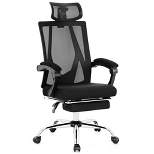 Costway Mesh Office Chair Recliner Desk Chair Height Adjustable w/Footrest Black