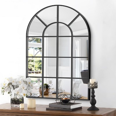 BEAUTYPEAK Black Frame Window Pane Wall Mirror Bathroom Mirror 24 "x36"