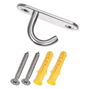 Unique Bargains 304 Stainless Steel Wall Mounted Screw-In Ceiling Hooks - 1 of 3