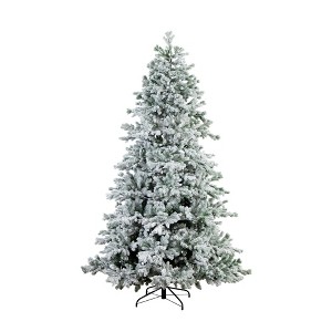 Nearly Natural 7.5-ft Pre-Lit Artificial California Flocked Spruce Christmas Tree with 1000 Color Changing LED Lights - 1 of 4