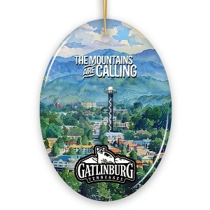 Classic Gatlinburg Tennessee Ceramic Ornament, Vintage Souvenir and Pigeon Forge Christmas Decor Gift| OrnamentallyYou - 1 of 4