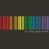 Adult Design By Humans Pride Rainbow Barcode To Be Yourself By mikmom T-Shirt - 2 of 2