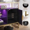 Bestier 47" Coffee Bar Cabinet with Adjustable Shelves,LED Sideboard Cabinet with Power Outlet and Glass Shelves，Entryway Table for Living Room - 3 of 4