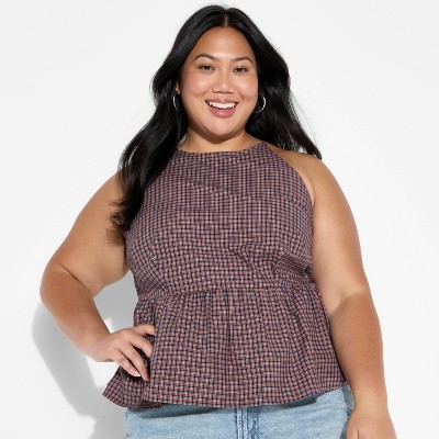 Women's High Neck Babydoll Halter Top - Wild Fable™