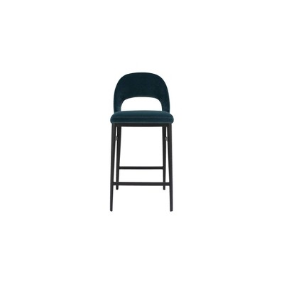 Omolara Counter Height Barstool Teal Velvet Blue - Alder Bay