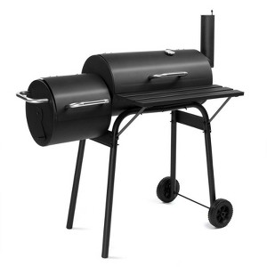 Winado 36.6 in. Barrel Charcoal Grill With Offset Smoker - 1 of 4