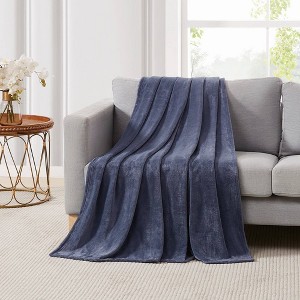 5th Avenue Lux 50"x70" Ultra Plush Throw Blue - 1 of 4