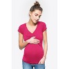 Women's Maternity Shirts Twist Front Cap Sleeve Nursing Tops Mini Summer Breastfeeding Tees Pregnancy Clothes - 4 of 4