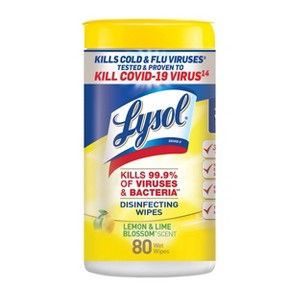 Lysol Lemon and Lime Blossom Disinfecting Wipes- 80ct - 1 of 4