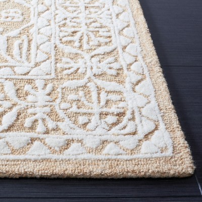 Ivory Floral Hand-Tufted Wool Area Rug 3x5