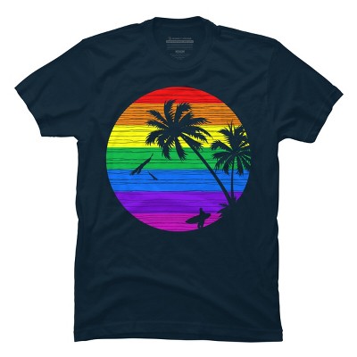Men's Design By Humans Rainbow Summer By clingcling T-Shirt