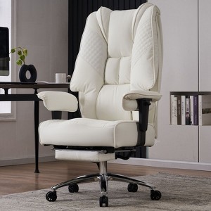 Efomao Big and Tall Office Chair 400lbs, PU Leather High Back Executive Office Chair with Footrest - 1 of 4