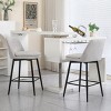 25.6" Swivel Counter Height Bar Stools Set of 2, Upholstered Linen Low Back Kitchen Island Chairs for Dining Room or Home Bar -3irtyhousy - 2 of 4