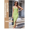 Garvee Women'S V-Neck Backless Suspender Dress Sexy Slit Slim Fit Buttock Wrap Suspender Dress - 2 of 4