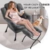 Lazy Chair Modern Soft Comfortable Reading Lounge, Accent Sofa Chair with Armrest Side Pocket, Ergonomic Design for Living Room Bedroom Dorm Office - 2 of 4
