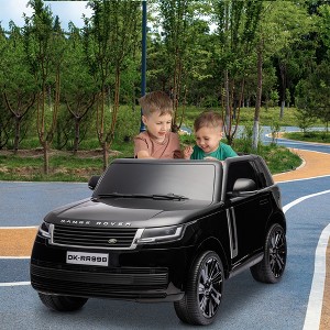24V Ride On Toy, Licensed Land Rover Kids Car, 2-Seater Ride On Car w/Remote Control, Toy Storage Box, 3 Speeds, Lockable Doors, Rear Handle, Music - 1 of 4