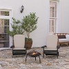 Merrick Lane Set of 2 Weather Resistant Folding Adirondack Patio Chairs With Vertical Lattice Backs and Comfort Foam Cushions - 2 of 4