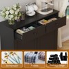 Double Tilt Out Trash Cabinet 20 Gallon,Hidden Wooden Trash Can Cabinet with Deodorizing Function - 4 of 4