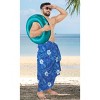 LA LEELA Men's Sarong Aloha Beach Pareo Wrap One Size Tropical Floral Leafs Blue - 3 of 4