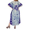 HAPPY BAY Women's Summer Pocket Nightgown Batik Caftan for Womens Sleepwear Long House Loungewear Dashiki Dress Plus Size 1X-2X Blue, Sun - 3 of 4