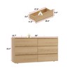 FUFU&GAGA Oak Six resser With 6 Drawers Storage Cabinet Chest TV Stand Entertainment Chest - 4 of 4