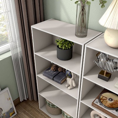 Quincy Taupe Grey 4-Tier Stackable Composite Bookcase