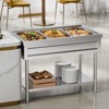 VEVOR 3-Pan Commercial Food Warmer,Electric Steam Table with Independent Temperature Control,450Wx3 Stainless Steel Buffet Catering Food Warmer,Silver - 2 of 4
