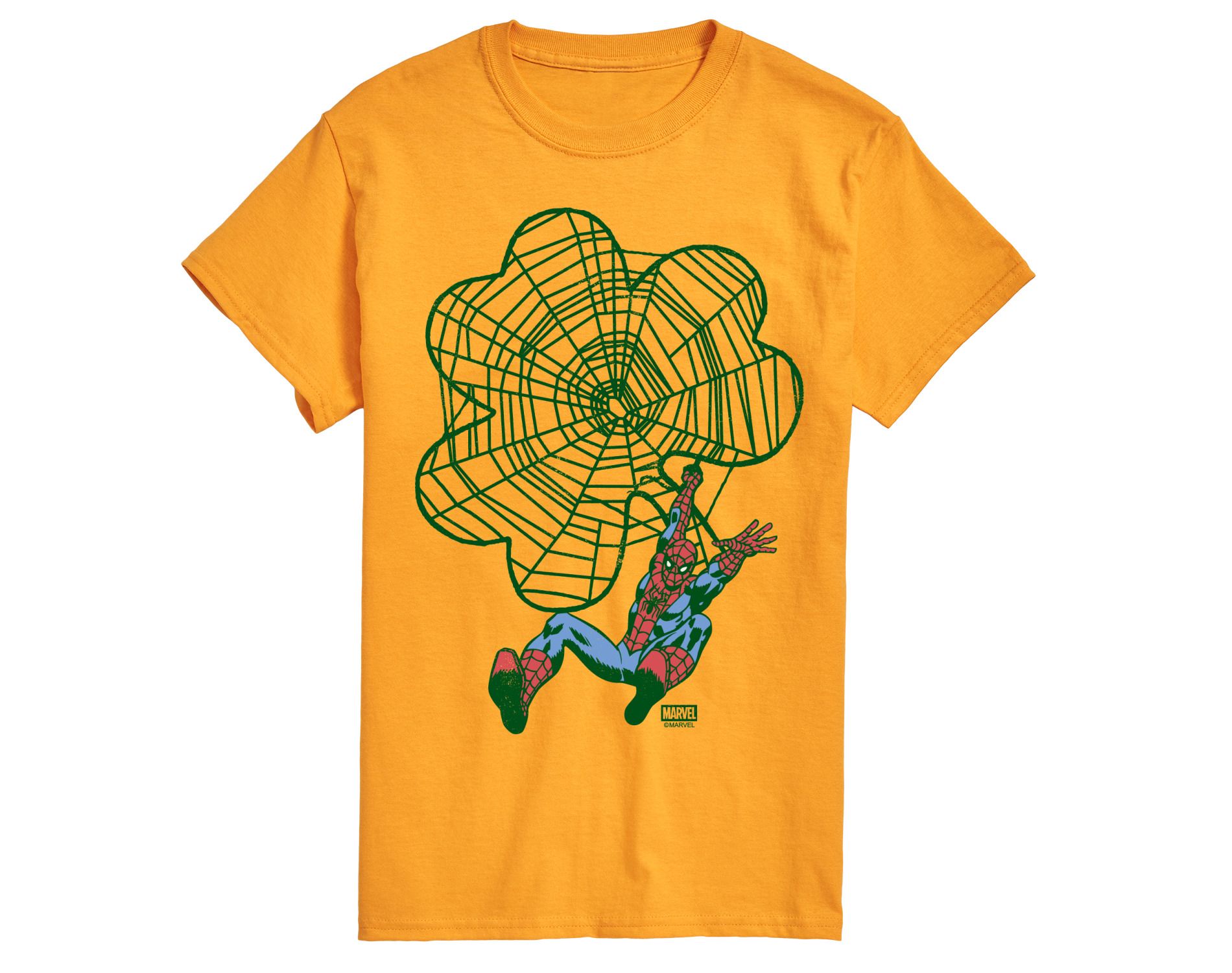 Men's Spider-Man Spidey Shamrock Short Sleeve Graphic T-Shirt - Gold - Large