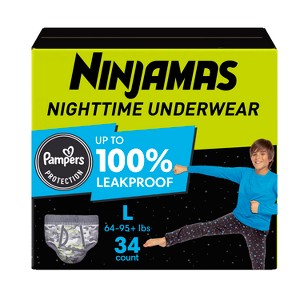 Pampers Ninjamas Nighttime Boys' Underwear - (Select Size and Count) - 1 of 4
