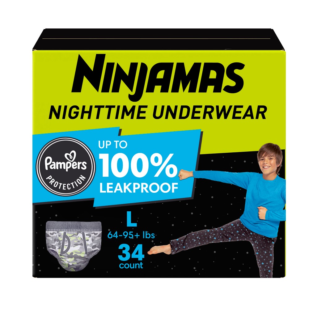 Pampers Ninjamas Nighttime Bedwetting Underwear Boy - Size L/XL - 34ct