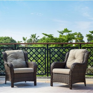 POCASSY Wicker Rattan Outdoor Chairs Set of 2 - 1 of 4