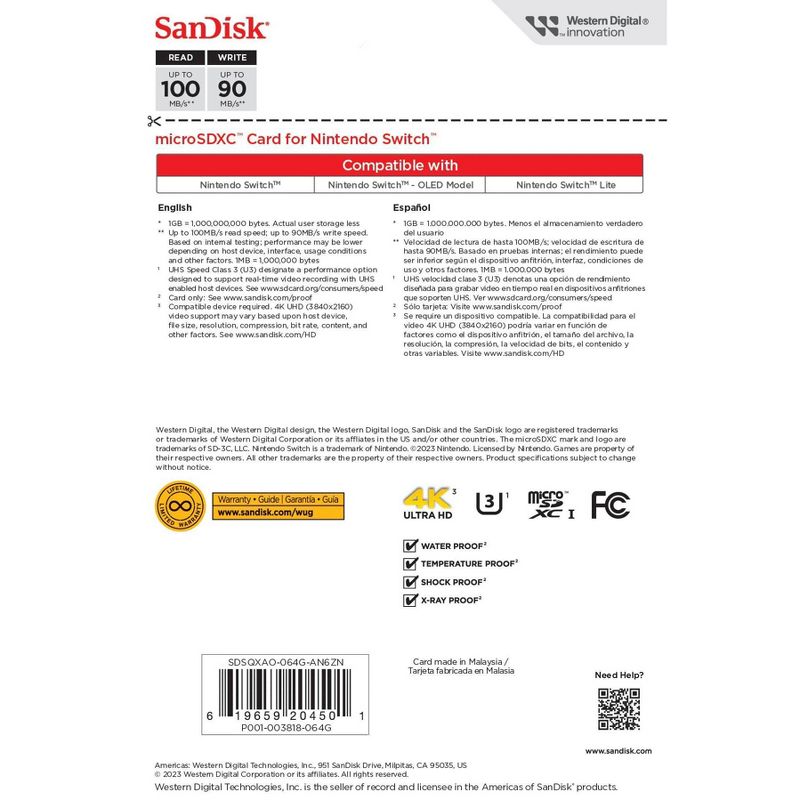 SanDisk 64GB microSDXC UHS-1 for Nintendo Switch Yoshi, 4 of 7