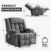 RONSHIN Massage Recliner Chair with Vibration&Lumbar Heat|Oversized Ergonomic Power Recliner with Remote|Gray Electric Lounge Chair with Cup Holder - 2 of 4