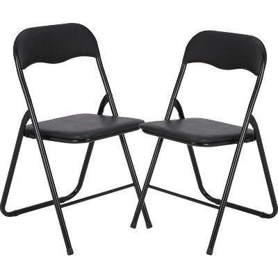 Folding Chairs with Cushion, Outdoor and Indoor Event Portable Folding Chairs with Non-Slip Feet Pads, Stackable Chairs for Meeting