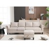 106'' Linen Convertible 4-Seat L-Shaped Sectional Sofa with Storage Ottoman and Nailhead Trim - 2 of 4