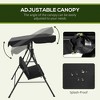 PAGED Porch Swing with Stand Outdoor Swing with Canopy, Pivot Storage Table, 2 Cup Holders, Cushions for Backyard, Porch, Garden - 3 of 4