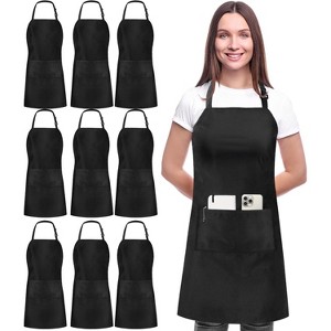 10-Pack Bib Aprons - Water & Oil Resistant with 2 Pockets, Trusted Brand for Home Kitchens and Small Teams - 1 of 4