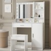 Vanity Desk with Mirror and Light, Large Drawer Three Level Storage Dresser, Bedroom Dressing Table - 3 of 4