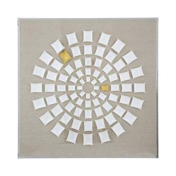 35"x35" 3D Rectangles Forming Circle Framed Wall Decor - A&B Home