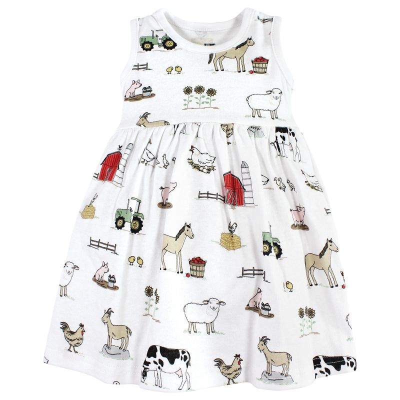 Hudson Baby Infant Girl Cotton Dress and Cardigan Set, Farm, 4 of 6