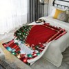 1-Pack Festive Christmas Scene Blanket with Santa, Tree, Gifts & Snowman, All-Season Cozy Throw with Candy Cane Border & Holly Decorations. - 2 of 4
