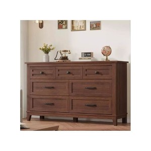 54" Wide Drawer Dresser,7 Drawer Dresser for Bedroom,  with Storage, Wooden Closet Storage Chest for Living Room,Bedroom - 1 of 4