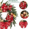 TackView 24Inch Christmas Wreath, Artificial Wreath with Berries, Flowers, Holiday Decorations for Indoor Outdoor Mantel Door, Red - 3 of 4