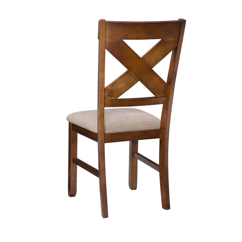 Set of 2 Jackson Wide X Back Fabric Side Chair Dark Hazelnut - Powell, 5 of 13