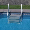 Confer Plastics Curved In-Pool Step Ladder, 3 Tread Stair Entry System w/ 2 Handrails & Adjustable Base Pads for In Ground Swimming Pool, Gray - image 2 of 4