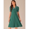 INSPIRE CHIC Women's Elegant Ruffled Peter Pan Collar Dresses - 4 of 4