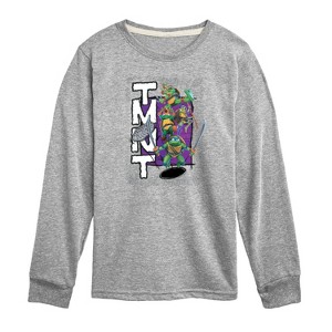 Boys' - Teenage Mutant Ninja Turtles - Donatello, Raphael, Leonardo, & Michelangelo Long Sleeve Graphic T-Shirt - 1 of 4